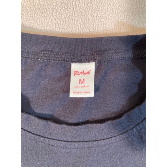 Romwe T-Shirt Medium Black X-Ray Great Ramen Fun Anime Graphic Tee - Picture 5 of 7